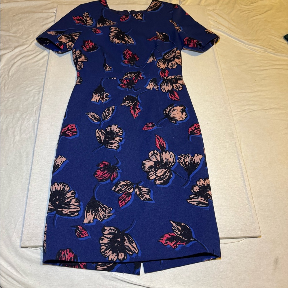 J. Crew Navy Floral Midi Dress